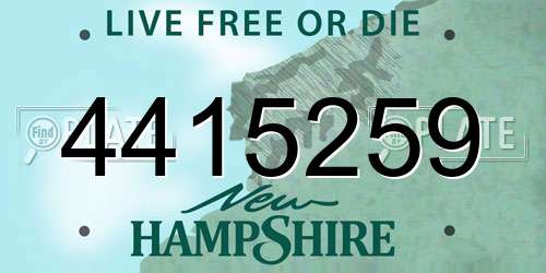4415259 New Hampshire License Plate