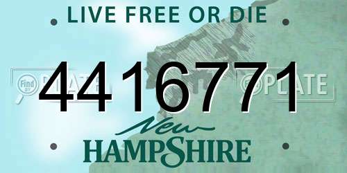 4416771 New Hampshire License Plate