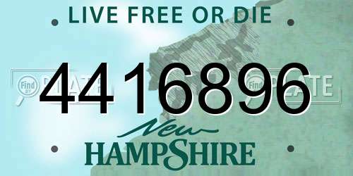 4416896 New Hampshire License Plate