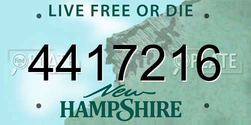 4417216 New Hampshire License Plate
