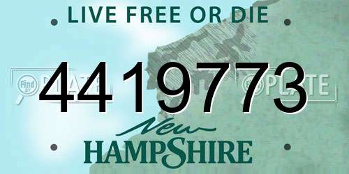 4419773 New Hampshire License Plate