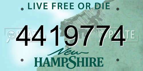 4419774 New Hampshire License Plate