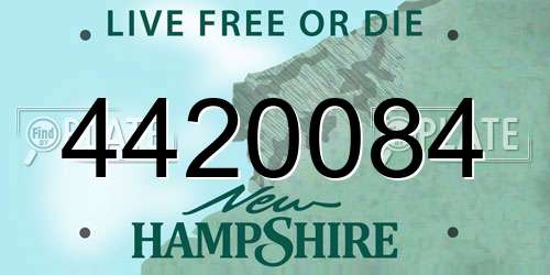 4420084 New Hampshire License Plate
