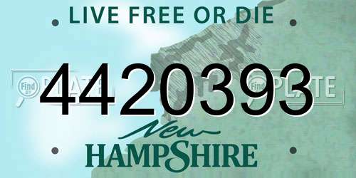 4420393 New Hampshire License Plate