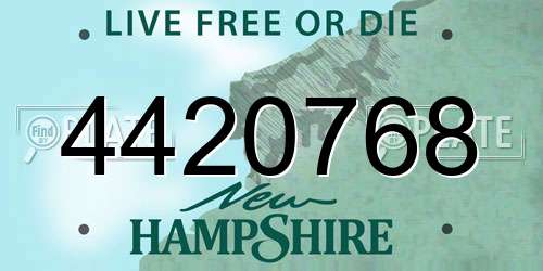 4420768 New Hampshire License Plate