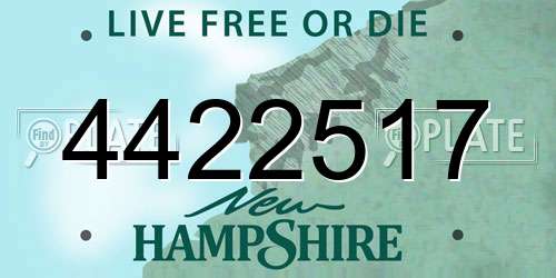 4422517 New Hampshire License Plate