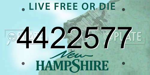4422577 New Hampshire License Plate