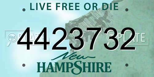 4423732 New Hampshire License Plate