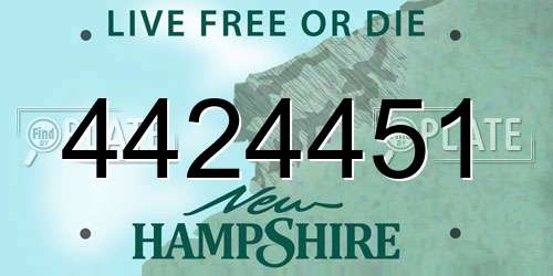 4424451 New Hampshire License Plate
