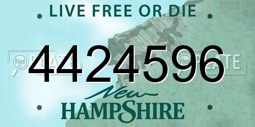 4424596 New Hampshire License Plate