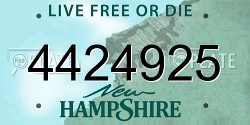 4424925 New Hampshire License Plate