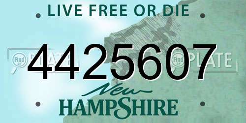 4425607 New Hampshire License Plate