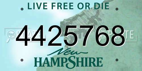 4425768 New Hampshire License Plate