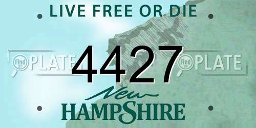 4427 New Hampshire License Plate