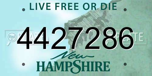 4427286 New Hampshire License Plate