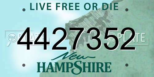4427352 New Hampshire License Plate