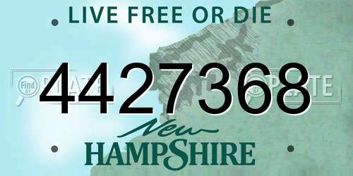 4427368 New Hampshire License Plate