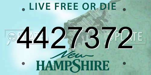 4427372 New Hampshire License Plate