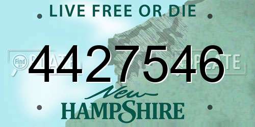 4427546 New Hampshire License Plate