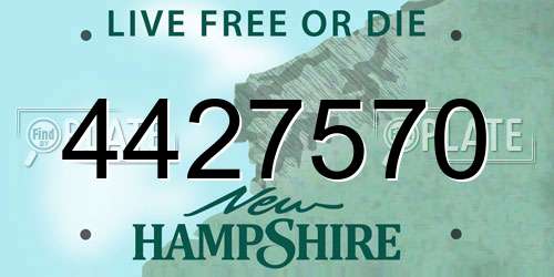 4427570 New Hampshire License Plate