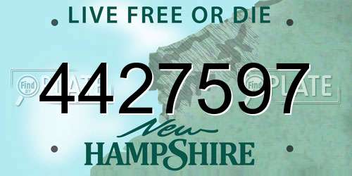 4427597 New Hampshire License Plate