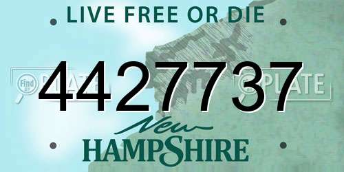 4427737 New Hampshire License Plate