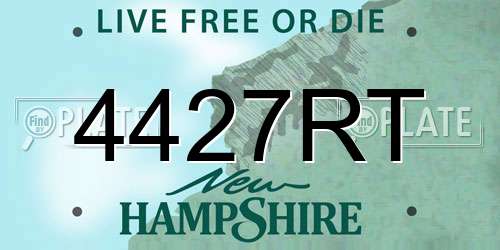 4427RT New Hampshire License Plate