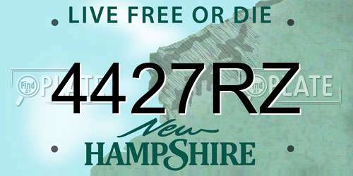 4427RZ New Hampshire License Plate