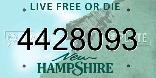 4428093 New Hampshire License Plate