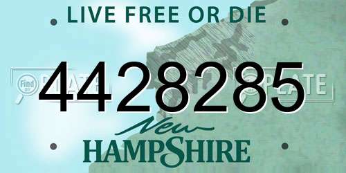 4428285 New Hampshire License Plate