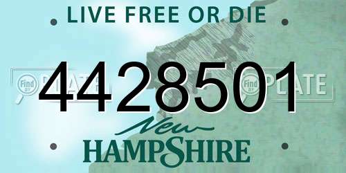 4428501 New Hampshire License Plate