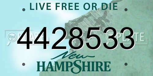 4428533 New Hampshire License Plate