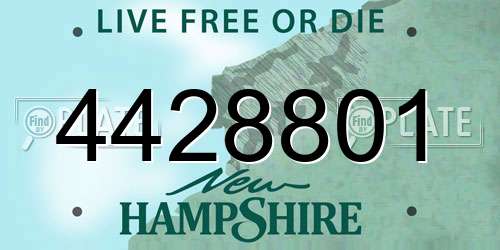 4428801 New Hampshire License Plate