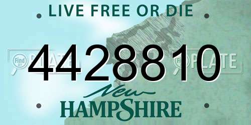 4428810 New Hampshire License Plate