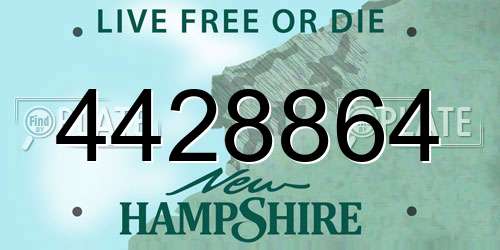 4428864 New Hampshire License Plate