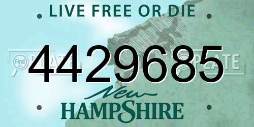 4429685 New Hampshire License Plate