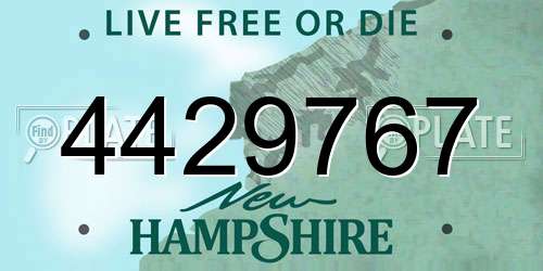 4429767 New Hampshire License Plate