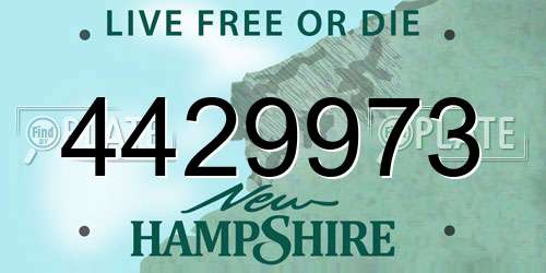 4429973 New Hampshire License Plate