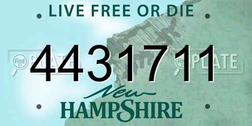 4431711 New Hampshire License Plate