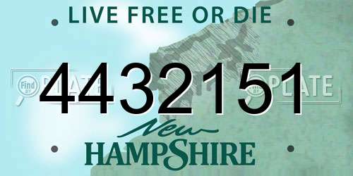 4432151 New Hampshire License Plate