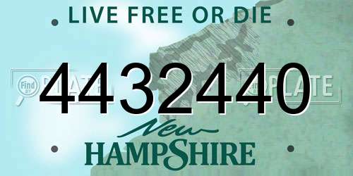 4432440 New Hampshire License Plate