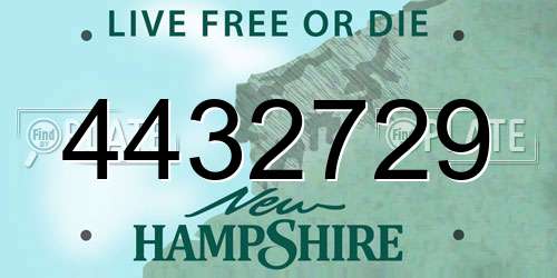 4432729 New Hampshire License Plate