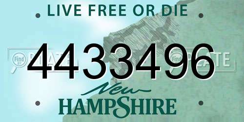 4433496 New Hampshire License Plate
