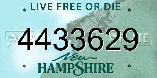 4433629 New Hampshire License Plate