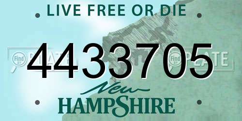4433705 New Hampshire License Plate