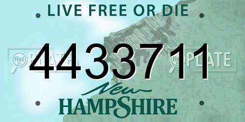 4433711 New Hampshire License Plate