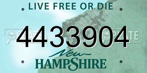 4433904 New Hampshire License Plate