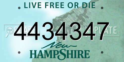 4434347 New Hampshire License Plate