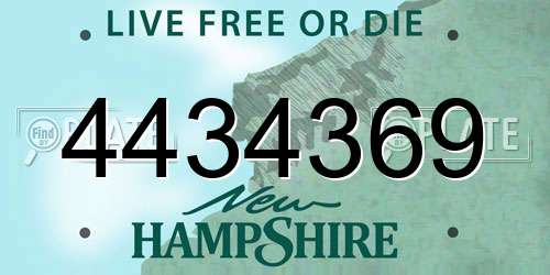 4434369 New Hampshire License Plate