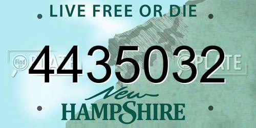 4435032 New Hampshire License Plate